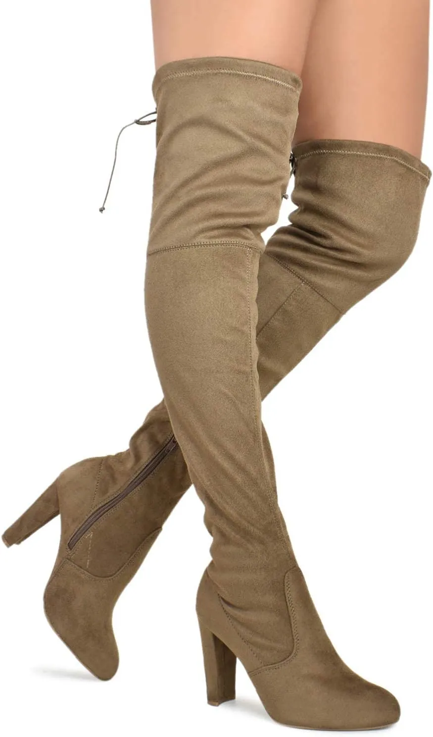 Premier Standard Women's Over The Knee Boot - Sexy Over The Knee Pullon Boot - Trendy Low Block Heel Shoe - Comfortable Boot
