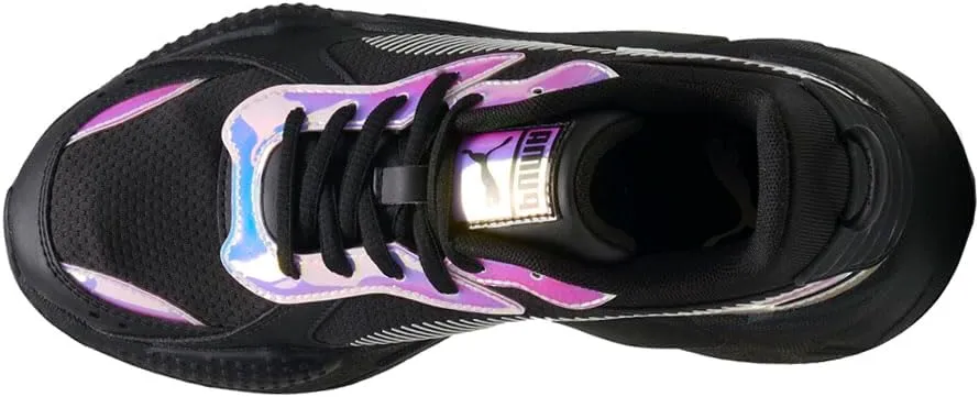 PUMA Womens Rs-X Metallic Lace Up Sneakers Shoes Casual - Black