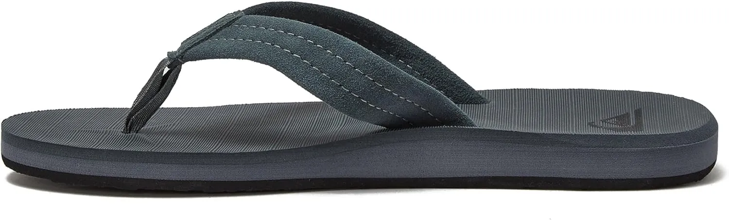 Quiksilver Carver Suede Flip Flops for Men, Arch Support Athletic Mens Sandals, Size 6 to 16 Thong Mens Slides
