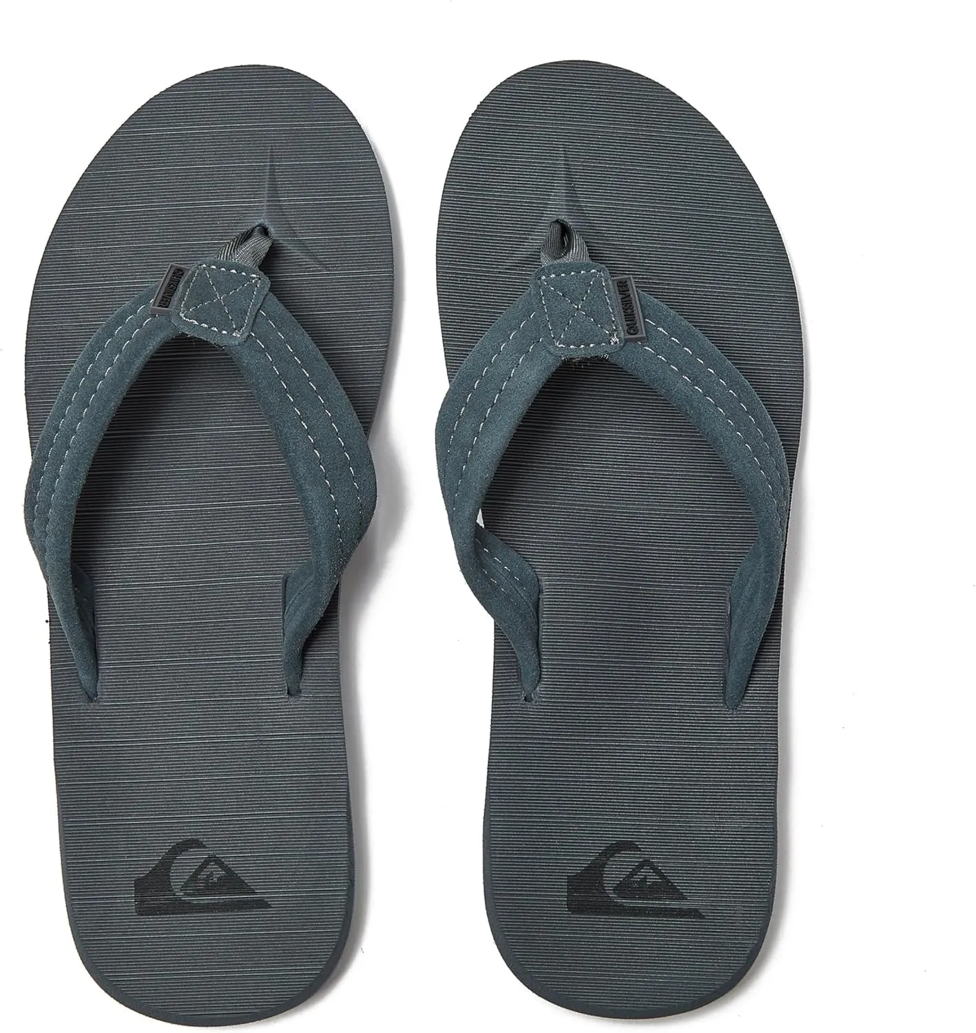 Quiksilver Carver Suede Flip Flops for Men, Arch Support Athletic Mens Sandals, Size 6 to 16 Thong Mens Slides