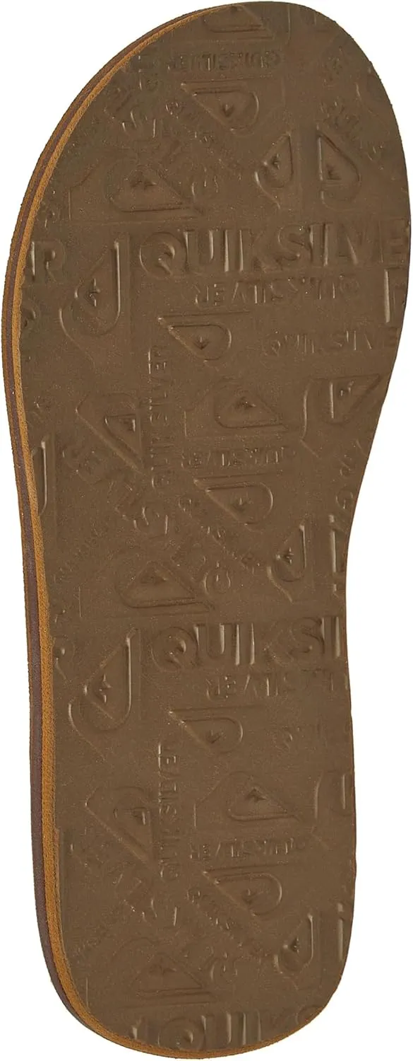 Quiksilver Carver Suede Flip Flops for Men, Arch Support Athletic Mens Sandals, Size 6 to 16 Thong Mens Slides