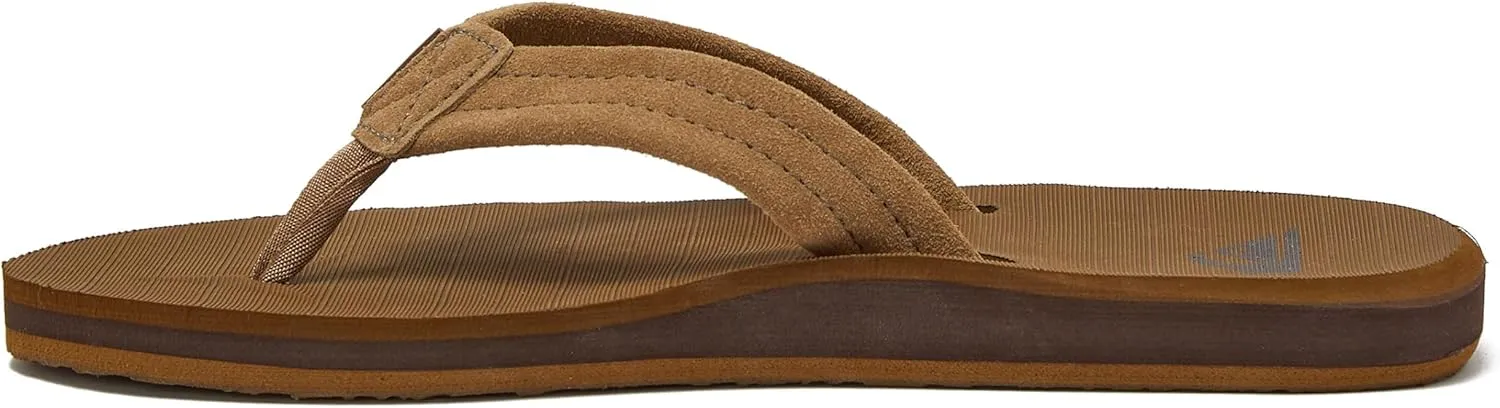 Quiksilver Carver Suede Flip Flops for Men, Arch Support Athletic Mens Sandals, Size 6 to 16 Thong Mens Slides