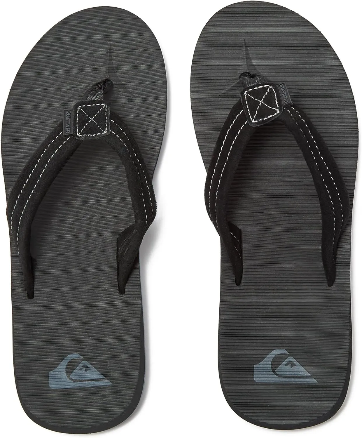 Quiksilver Carver Suede Flip Flops for Men, Arch Support Athletic Mens Sandals, Size 6 to 16 Thong Mens Slides