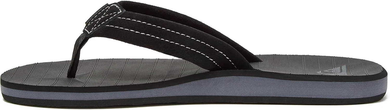 Quiksilver Carver Suede Flip Flops for Men, Arch Support Athletic Mens Sandals, Size 6 to 16 Thong Mens Slides