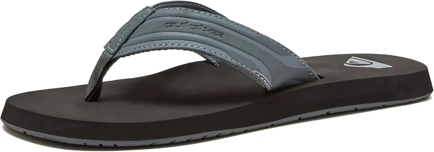 Quiksilver Monkey Wrench Flip Flops for Men, Arch Support Athletic Mens Sandals, Size 6 to 15 Thong Mens Slides