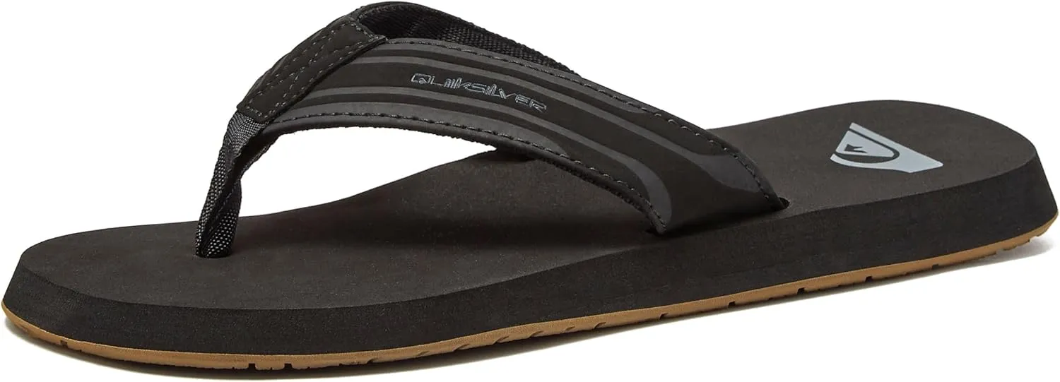 Quiksilver Monkey Wrench Flip Flops for Men, Arch Support Athletic Mens Sandals, Size 6 to 15 Thong Mens Slides