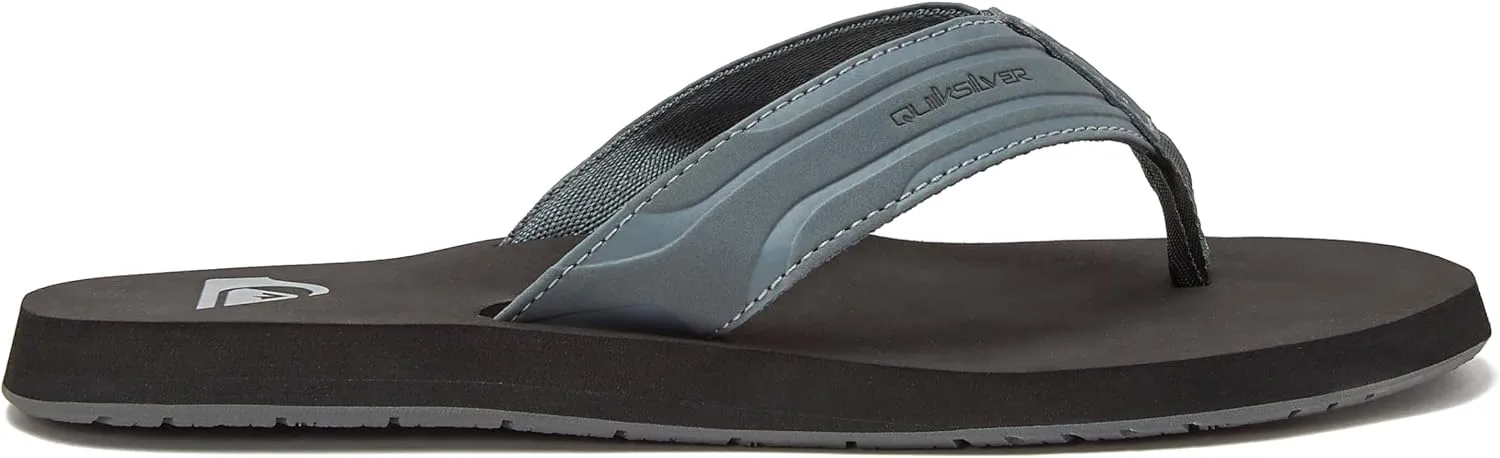 Quiksilver Monkey Wrench Flip Flops for Men, Arch Support Athletic Mens Sandals, Size 6 to 15 Thong Mens Slides