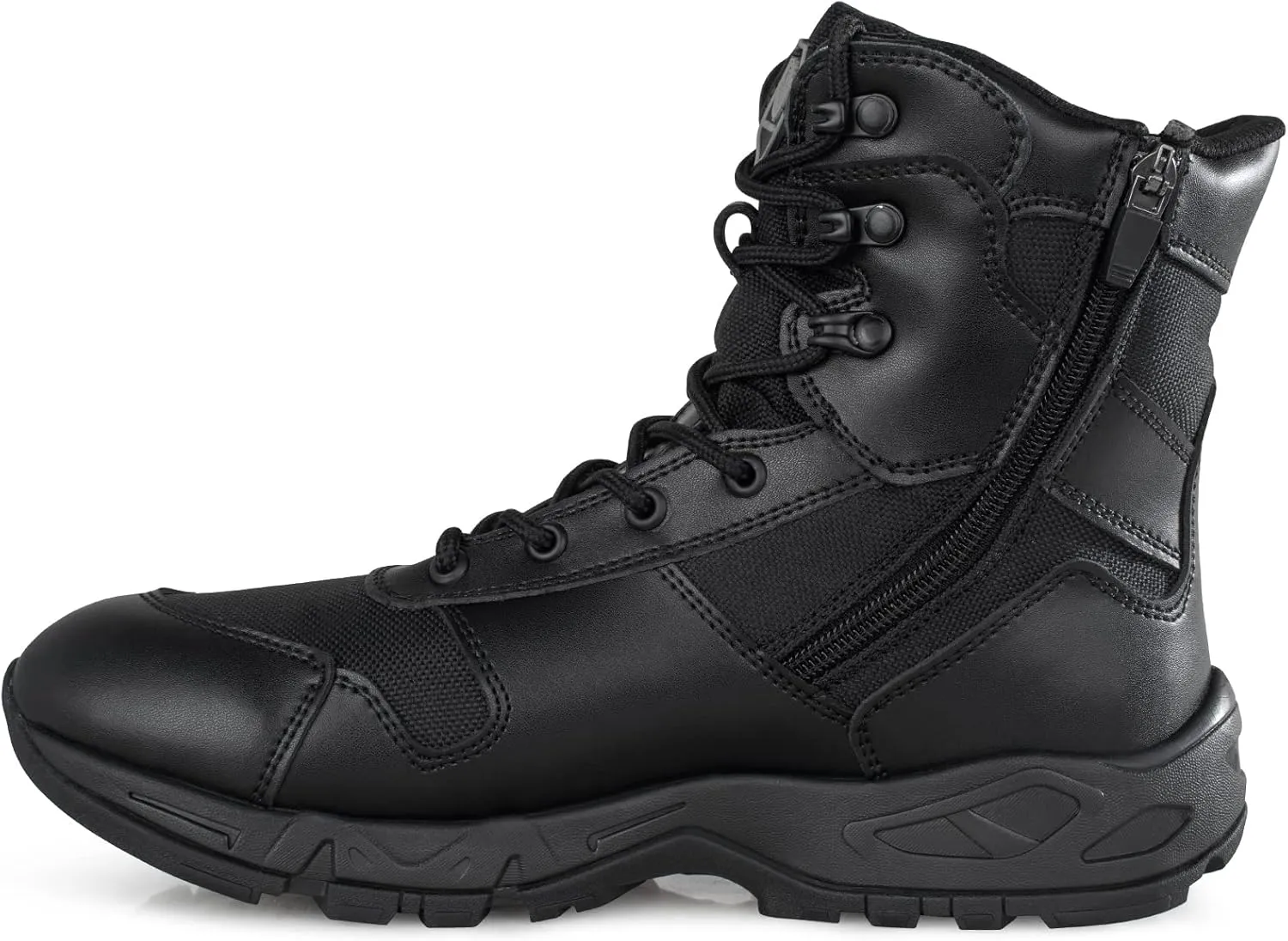 QUNLON Tactical Military Combat Boots Lightweight Desert Jungle Army Work Outdoor Motorcycle Boots Side Zipper