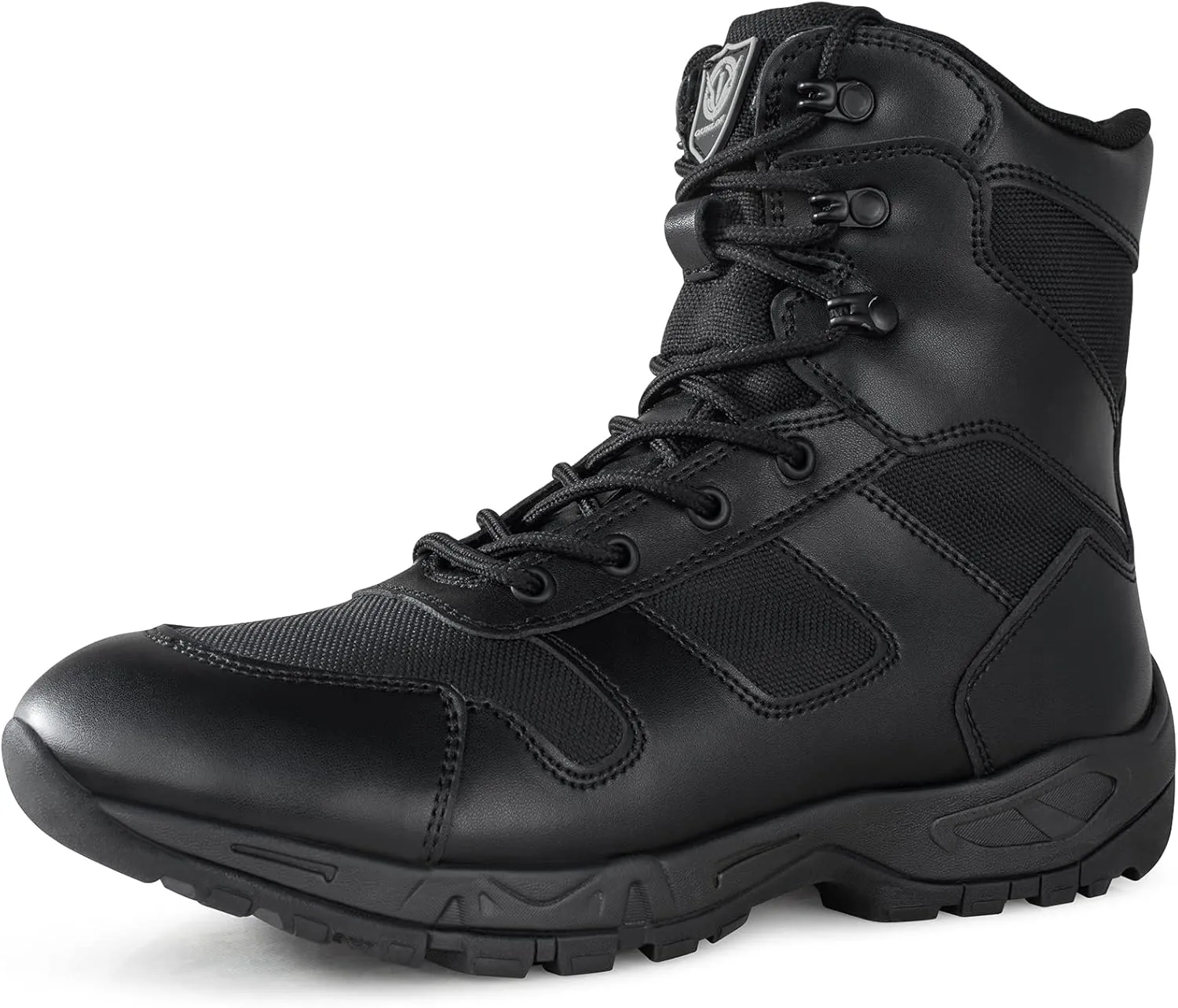 QUNLON Tactical Military Combat Boots Lightweight Desert Jungle Army Work Outdoor Motorcycle Boots Side Zipper