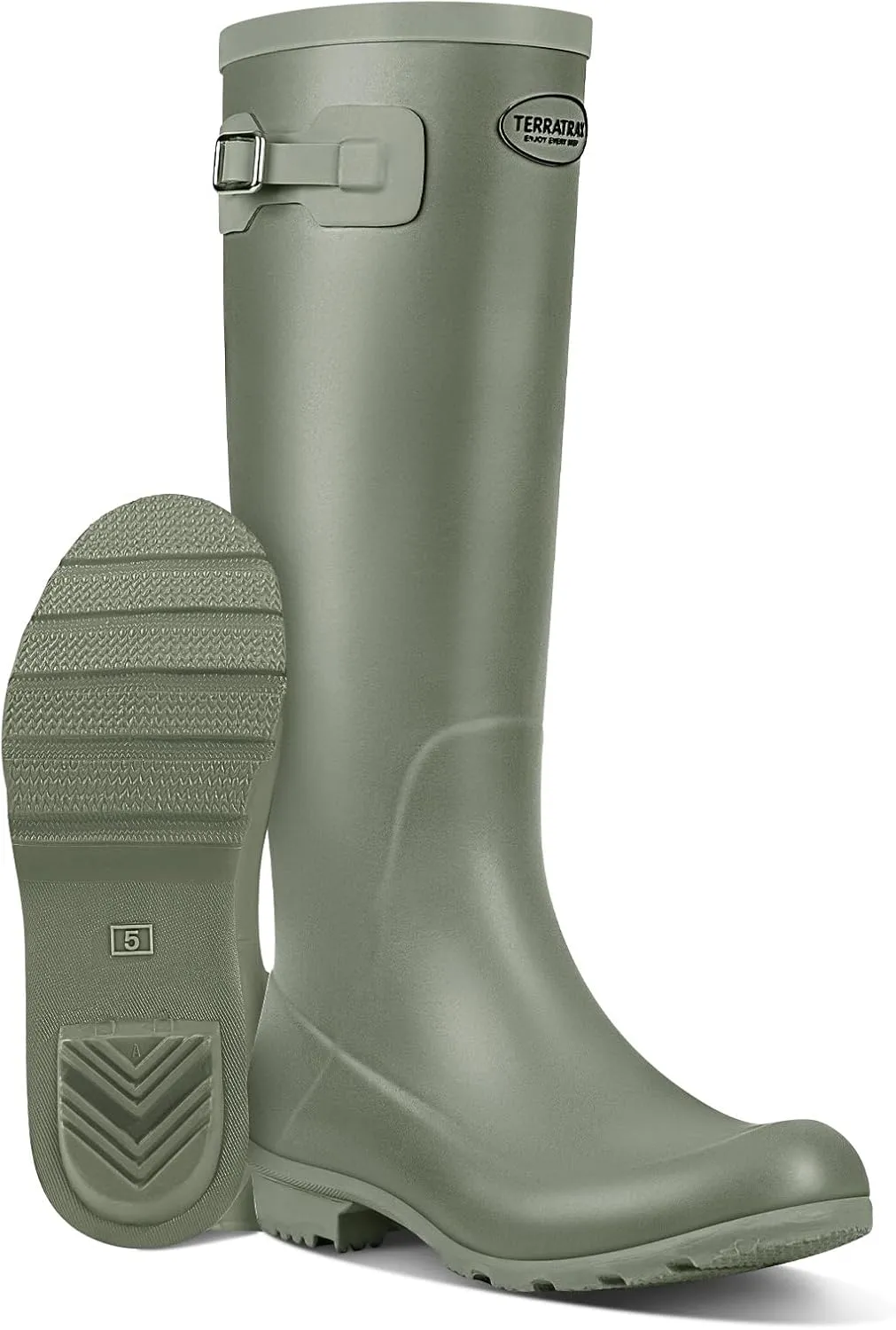 Rain Boots for Women Waterproof Rubber Boots Tall Knee High RainBoots Garden Boots Anti-Slip Wellington Rain Shoes