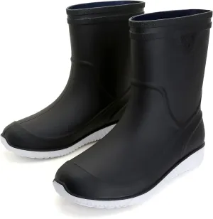Rain Boots for Women，Waterproof Garden Rubber Boots, Non-slip Width Mid-Calf Comfort Short Boots, Ankle Rainboots Boots, Lightweight Platform Mud Boots Water Shoes for Outdoor Working Fishing