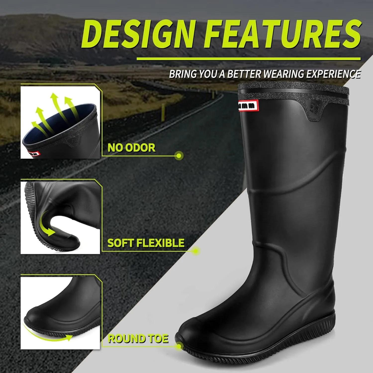 Rain Boots for Women，Waterproof Garden Rubber Boots, Non-slip Width Mid-Calf Comfort Short Boots, Ankle Rainboots Boots, Lightweight Platform Mud Boots Water Shoes for Outdoor Working Fishing