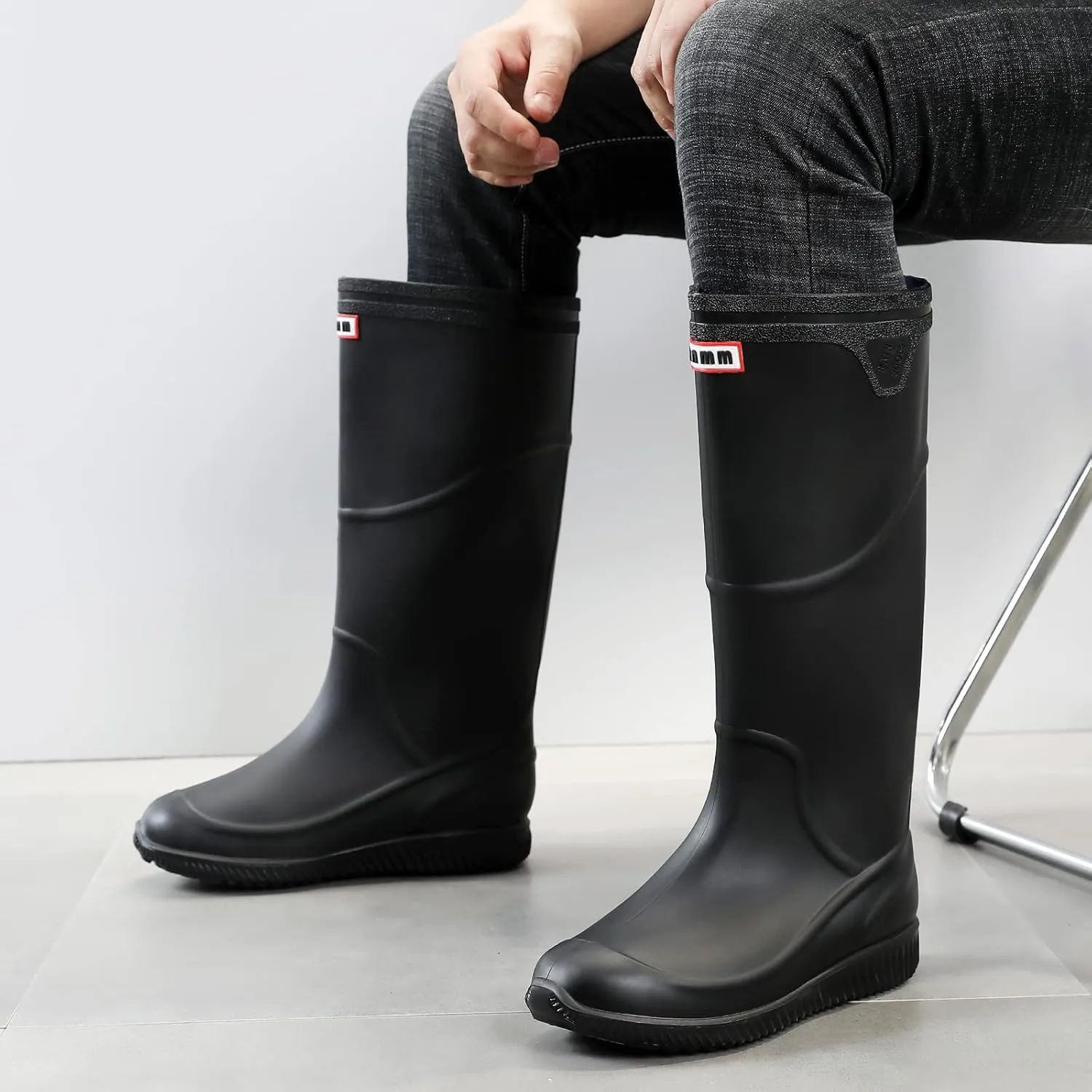 Rain Boots for Women，Waterproof Garden Rubber Boots, Non-slip Width Mid-Calf Comfort Short Boots, Ankle Rainboots Boots, Lightweight Platform Mud Boots Water Shoes for Outdoor Working Fishing