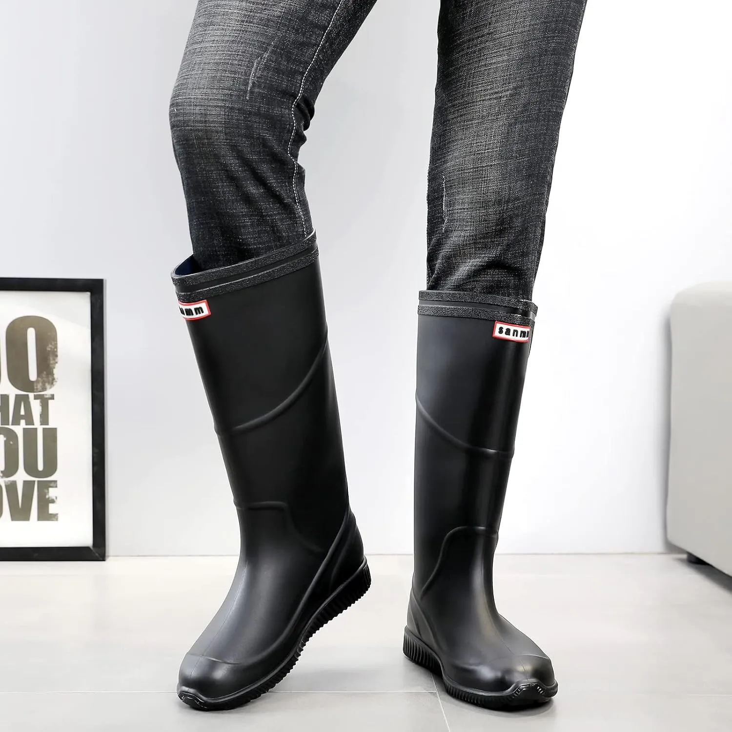 Rain Boots for Women，Waterproof Garden Rubber Boots, Non-slip Width Mid-Calf Comfort Short Boots, Ankle Rainboots Boots, Lightweight Platform Mud Boots Water Shoes for Outdoor Working Fishing