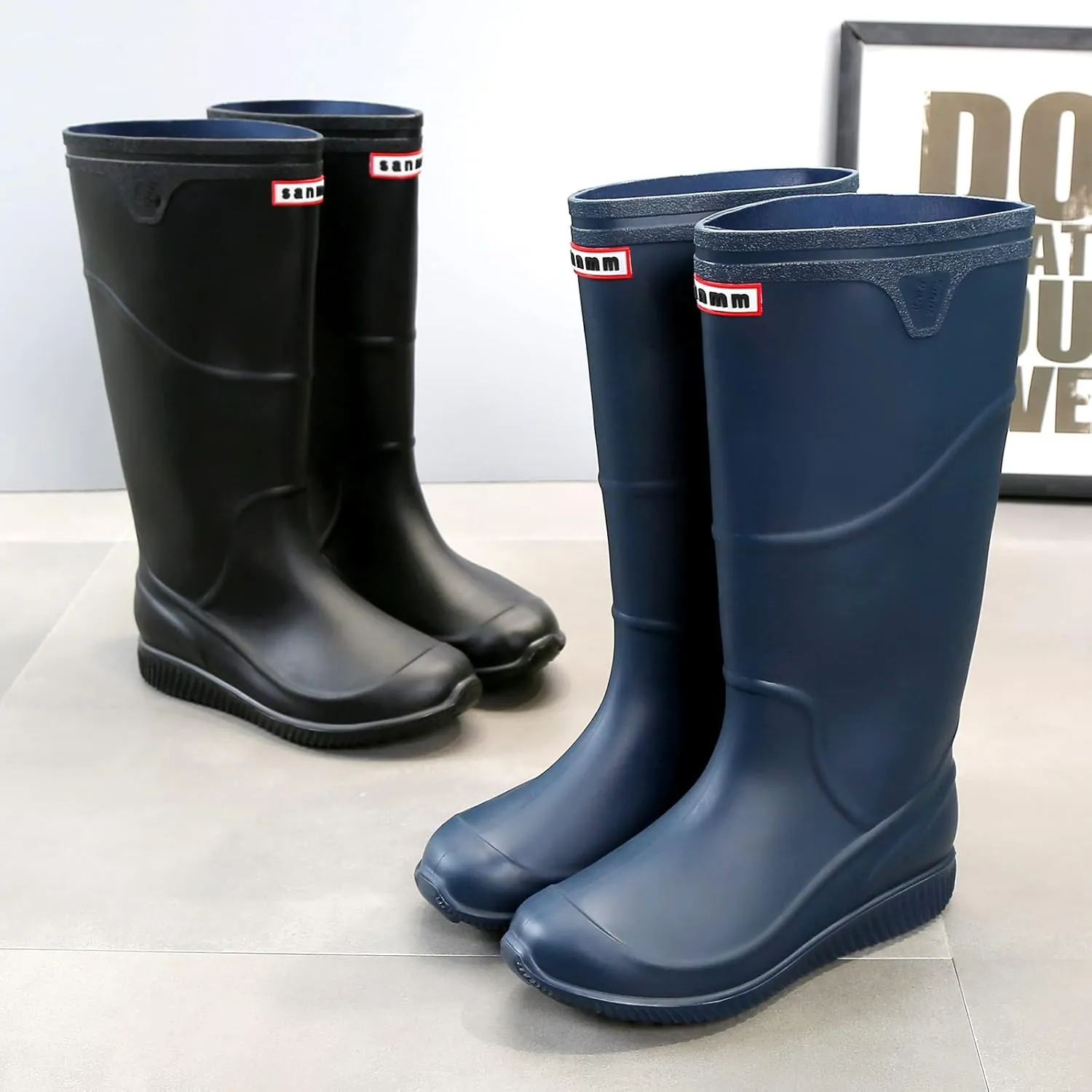 Rain Boots for Women，Waterproof Garden Rubber Boots, Non-slip Width Mid-Calf Comfort Short Boots, Ankle Rainboots Boots, Lightweight Platform Mud Boots Water Shoes for Outdoor Working Fishing