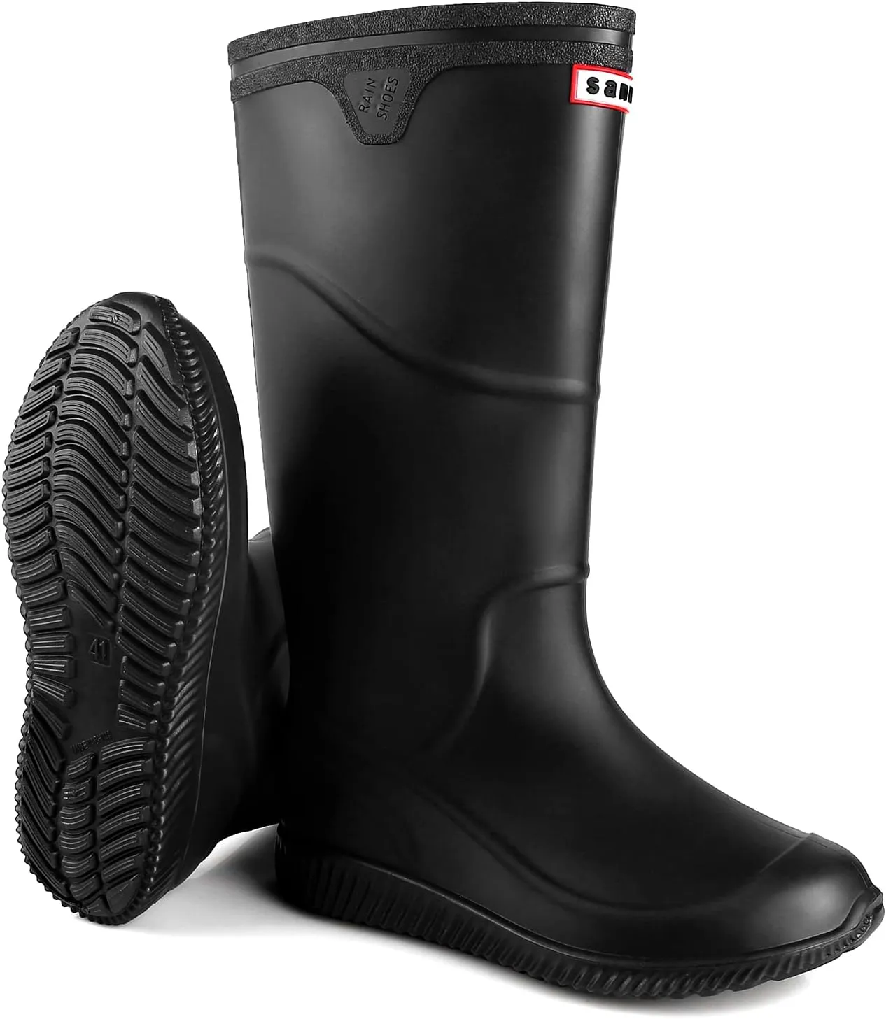 Rain Boots for Women，Waterproof Garden Rubber Boots, Non-slip Width Mid-Calf Comfort Short Boots, Ankle Rainboots Boots, Lightweight Platform Mud Boots Water Shoes for Outdoor Working Fishing