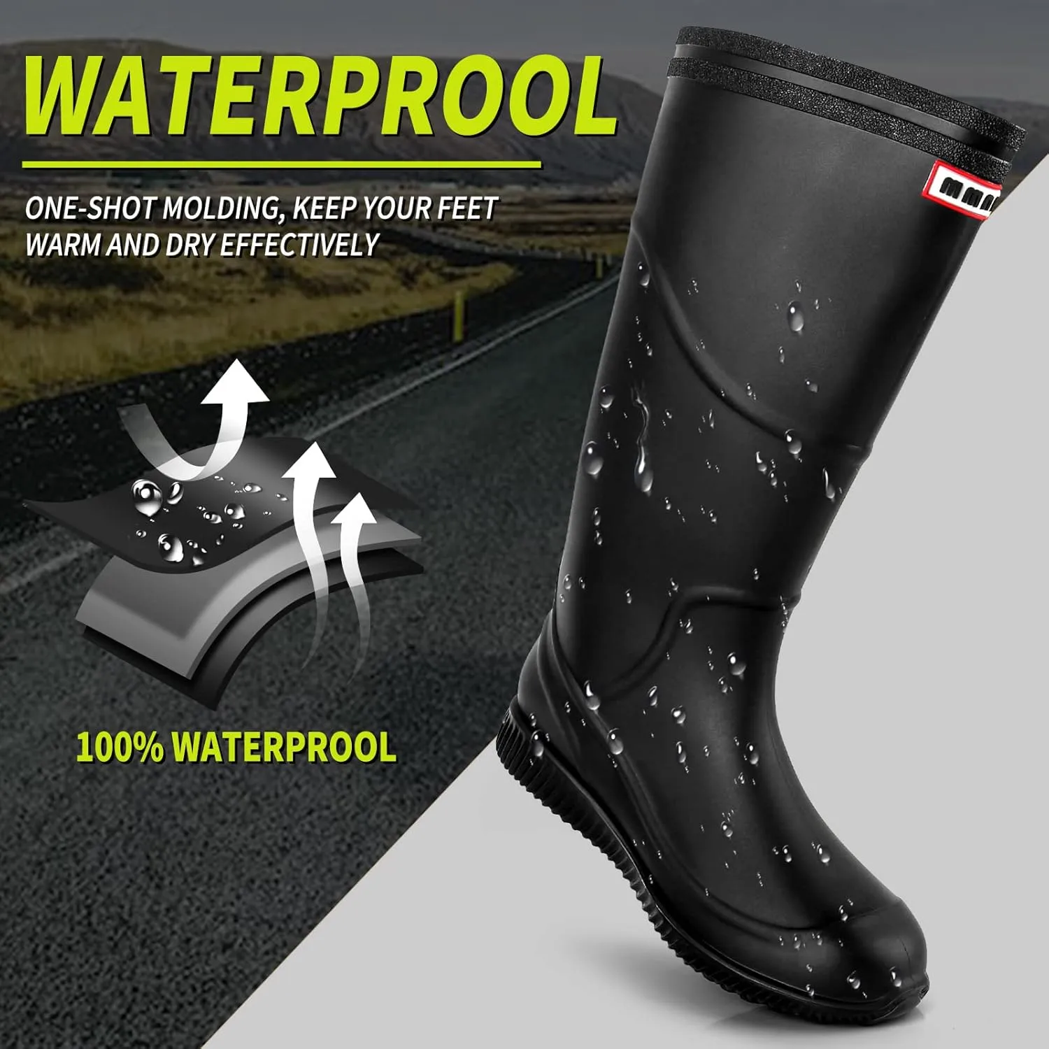 Rain Boots for Women，Waterproof Garden Rubber Boots, Non-slip Width Mid-Calf Comfort Short Boots, Ankle Rainboots Boots, Lightweight Platform Mud Boots Water Shoes for Outdoor Working Fishing