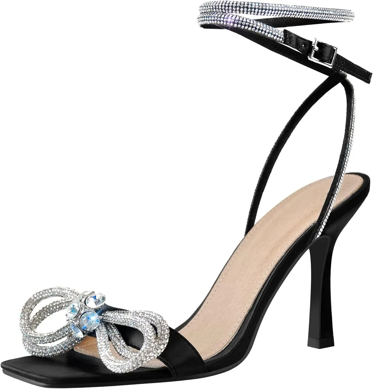 Richealnana Women's Pointed Toe Bowknot Pumps Stiletto High Heel Sandals For Party Prom