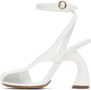 Richealnana Women's Square Toe Flip Flop Block Heel Sandals Ankle Strap Buckle Chunky Heel Dress Cut Out Pumps