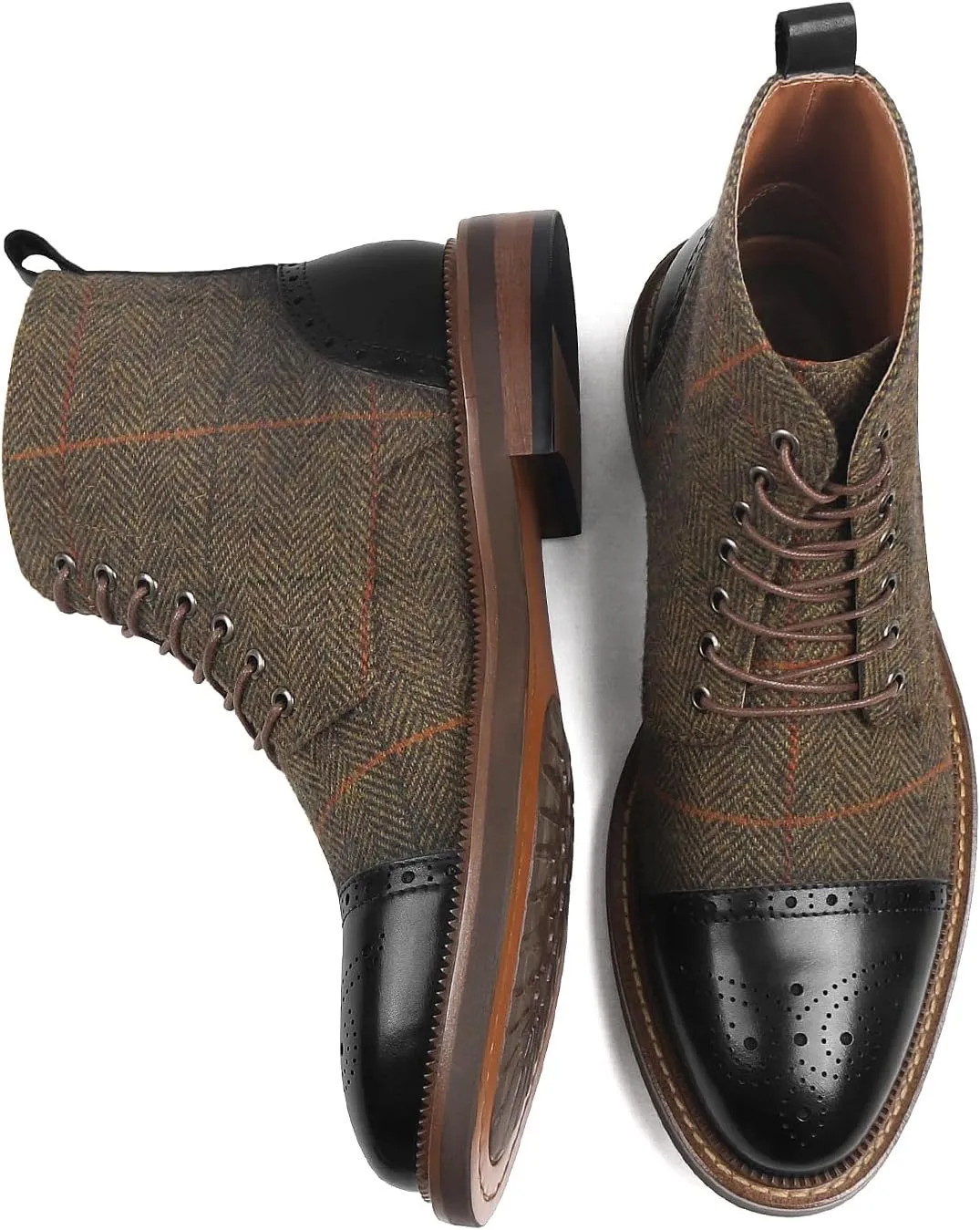 RITIZRN Men's Fashion Dress Boots Oxford Leather Boots Business Casual Comfortable Classic Men's Lace Up Boots