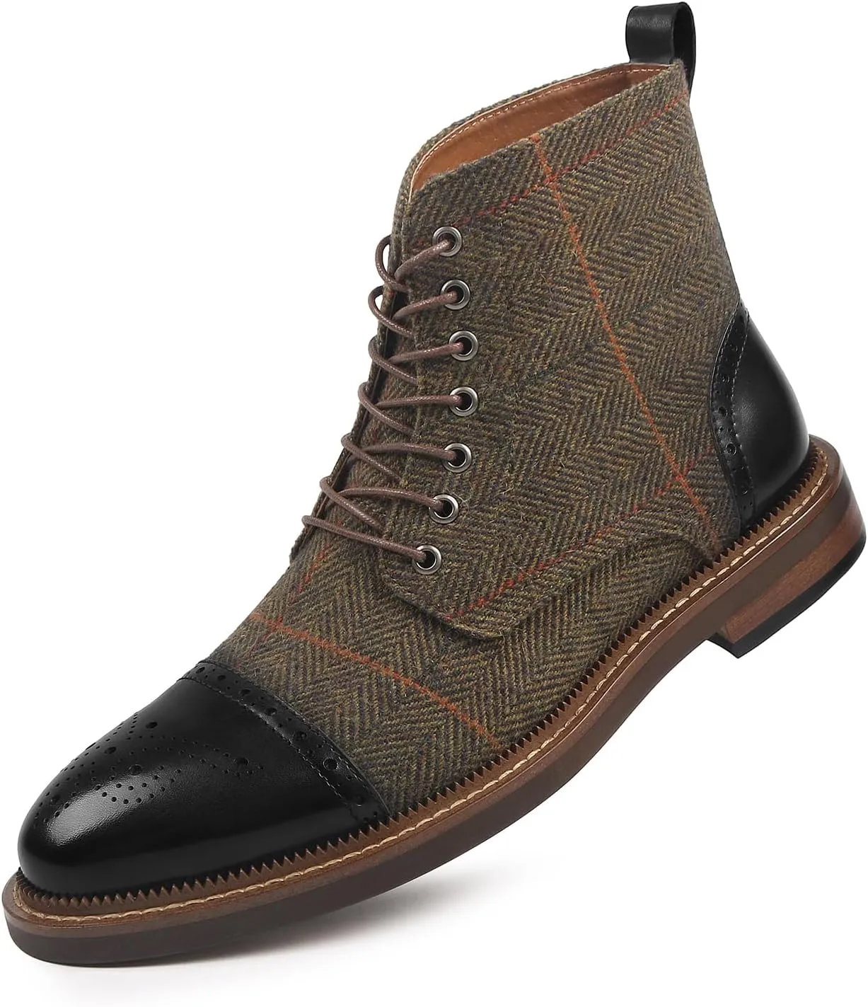 RITIZRN Men's Fashion Dress Boots Oxford Leather Boots Business Casual Comfortable Classic Men's Lace Up Boots