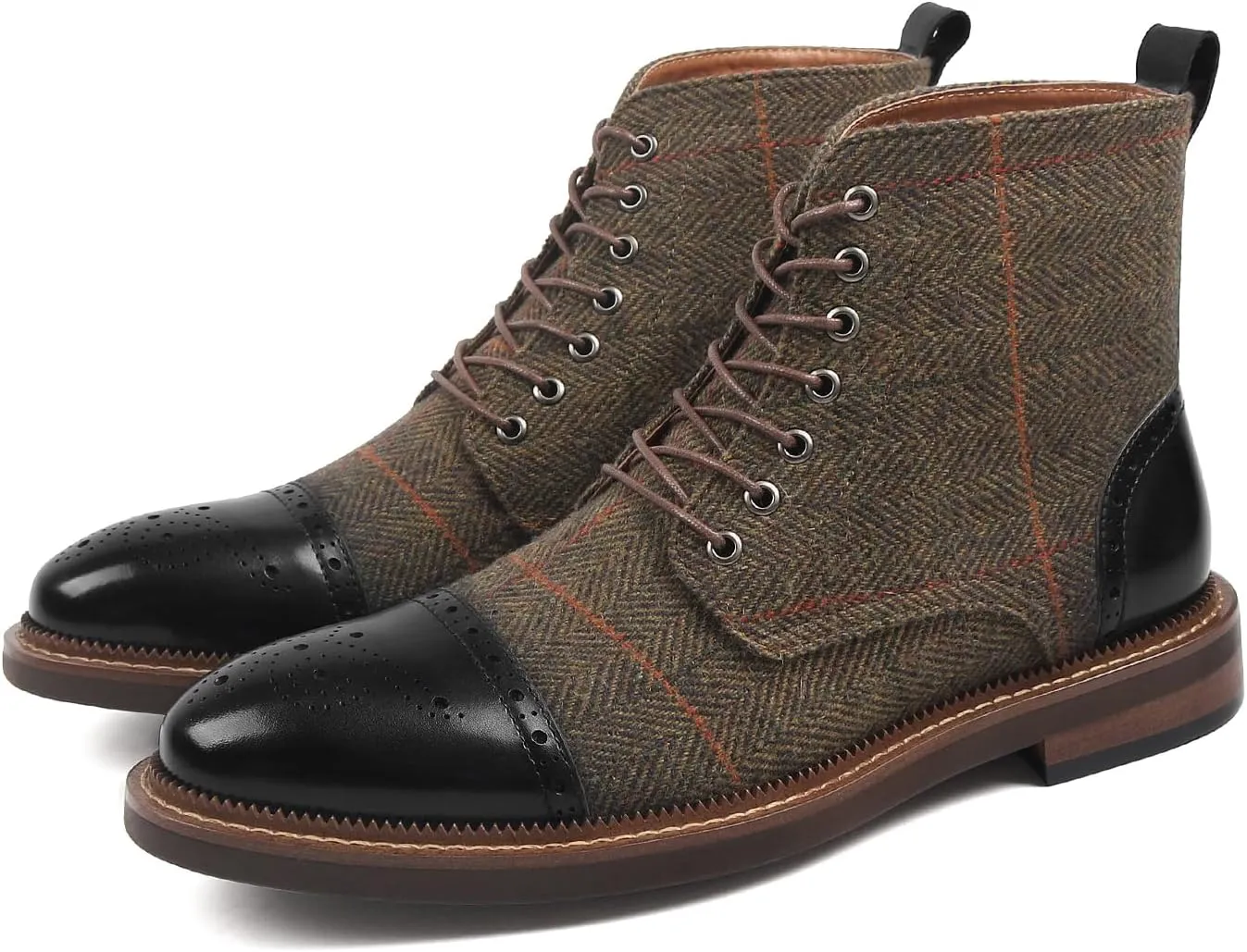 RITIZRN Men's Fashion Dress Boots Oxford Leather Boots Business Casual Comfortable Classic Men's Lace Up Boots