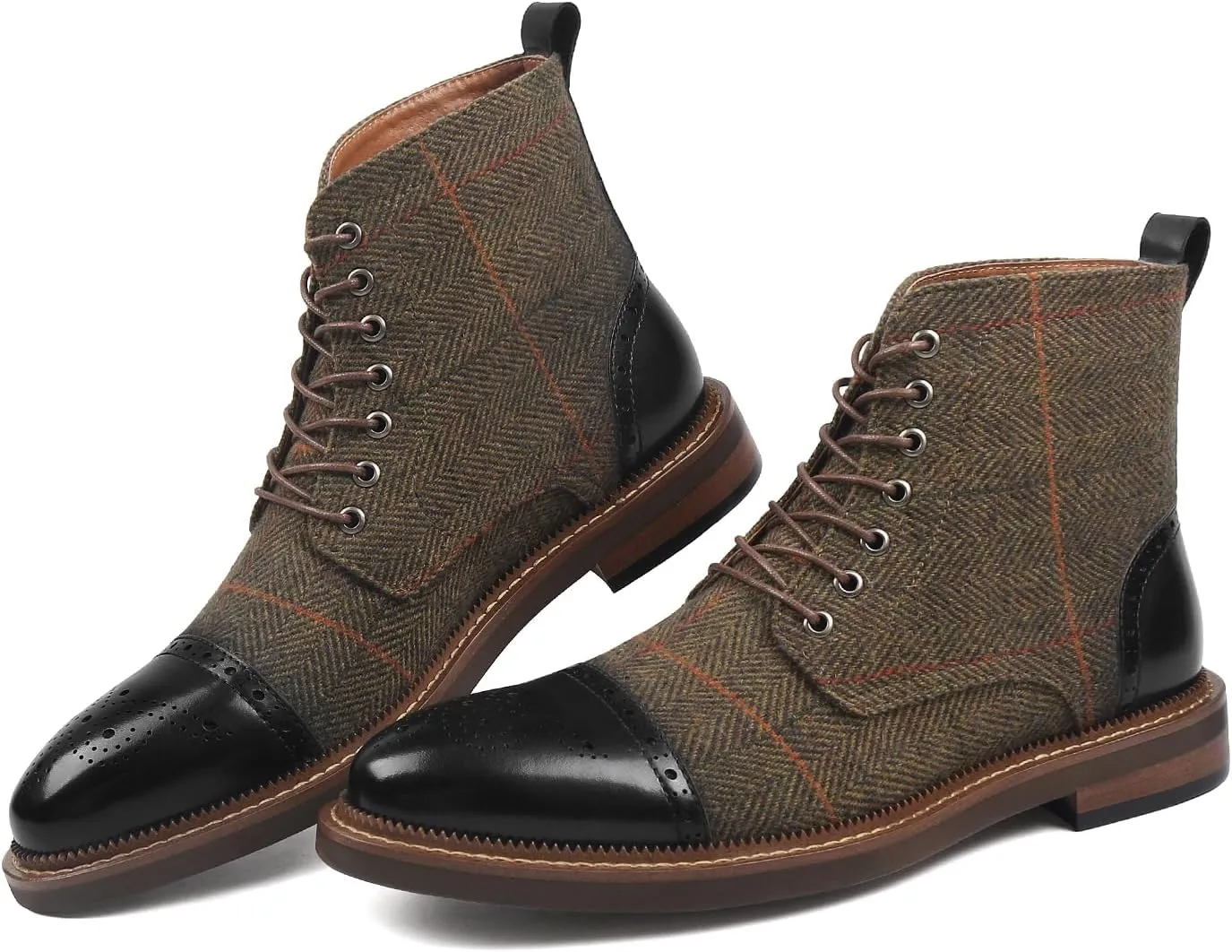 RITIZRN Men's Fashion Dress Boots Oxford Leather Boots Business Casual Comfortable Classic Men's Lace Up Boots
