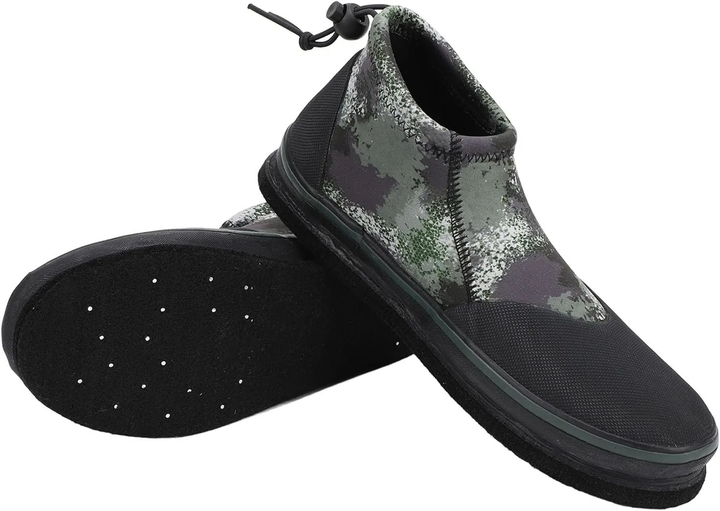 Rock Fishing Shoes Prevent Slip Felt Sole Professional Neoprene Fishing Boots with Steel Nails for Men Women OD Green