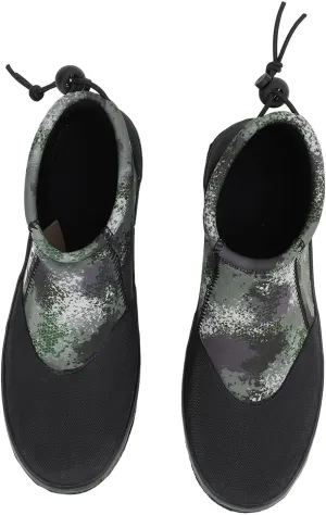 Rock Fishing Shoes Prevent Slip Felt Sole Professional Neoprene Fishing Boots with Steel Nails for Men Women OD Green