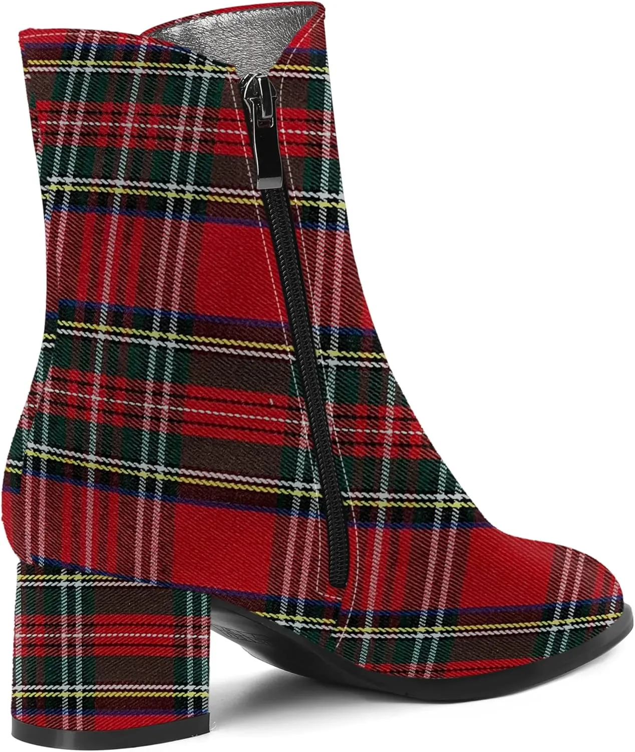 ROSERWISH Womens Round Toe Fashion Fall and Winter Side Zip Casual Patent Chunky Low Heel Ankle High Boots 2 Inch