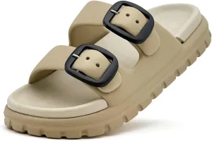rosyclo Cloud Sandals for Women and Men, Pillow House Slippers Shower Shoes Bathroom Indoor Outdoor Slide Sandals, Buckle Adjustable, Ultimate Comfort, Lightweight, Thick Sole, Non-Slip