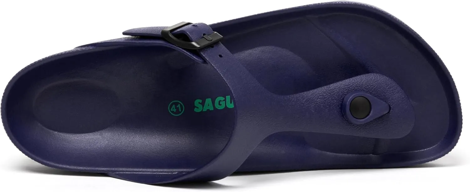 SAGUARO Men's Women's Comfort Double Buckle Sandals Lightweight Adjustable EVA Sandals with Rubble Sole