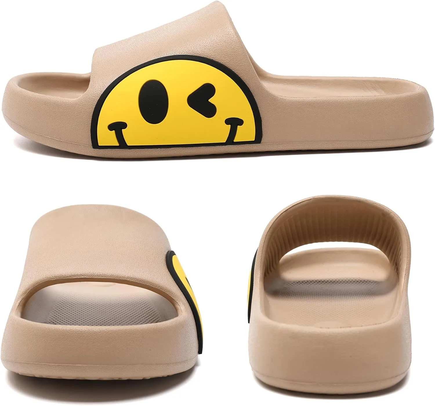 Sandals for Girls and Boys,Mens Slippers Sandals for Women,EVA Anti-Slip Indoor & Outdoor Kids Slippers Smile Face Open Toe Spa Bath Pool Gym House Casual Shower Shoes