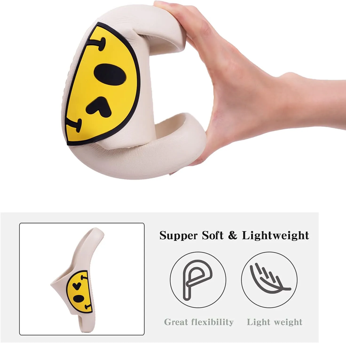 Sandals for Girls and Boys,Mens Slippers Sandals for Women,EVA Anti-Slip Indoor & Outdoor Kids Slippers Smile Face Open Toe Spa Bath Pool Gym House Casual Shower Shoes