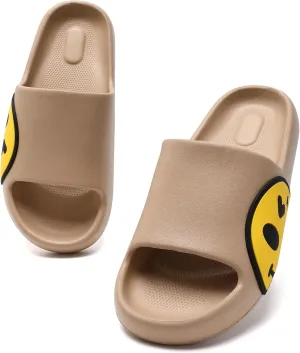 Sandals for Girls and Boys,Mens Slippers Sandals for Women,EVA Anti-Slip Indoor & Outdoor Kids Slippers Smile Face Open Toe Spa Bath Pool Gym House Casual Shower Shoes