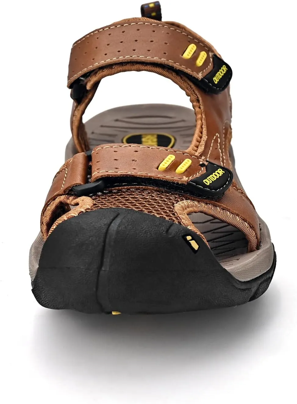Sandals for Men Leather Hiking Sandals Athletic Walking Sports Fisherman Beach Shoes Closed Toe Water Sandals