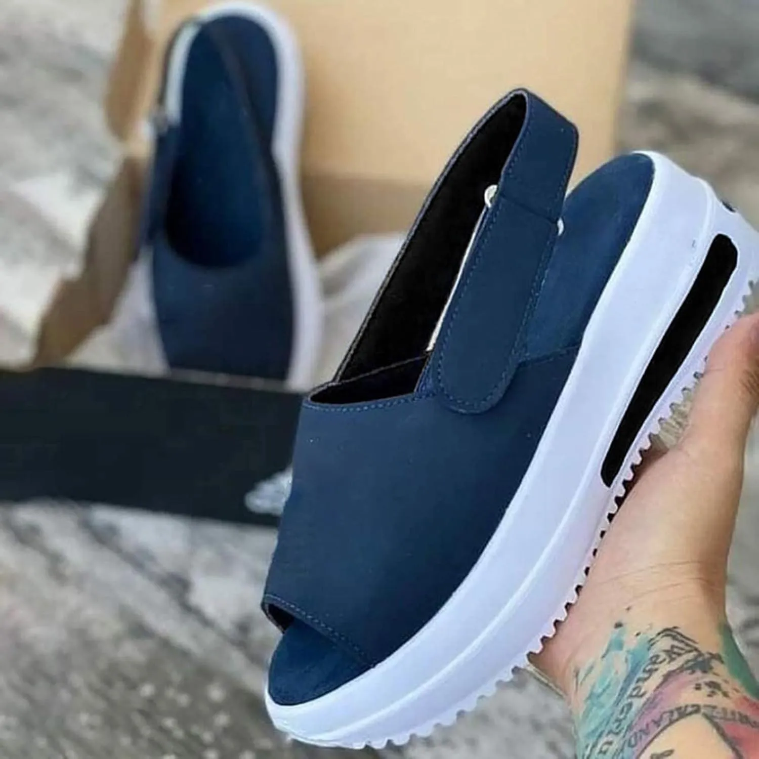 Sandals for Women Dressy, Summer Sandals for Women Strappy Platform Sandals Close Toe Wedge Shoes Comfy Sandals