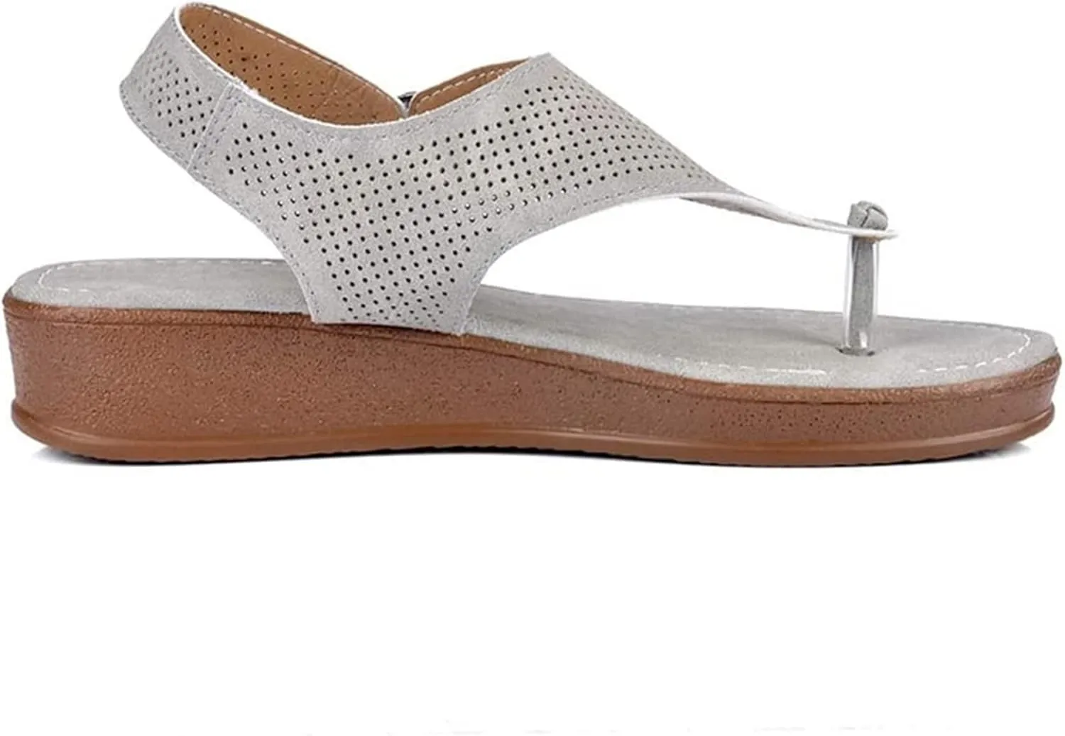 Sandals for Womens Casual Summer Split Toe Shoes Wedge Sandals Womens Sandals Open Toe Thong Flat Flip Flop Women Sandals Buckle Strap Beach Sandals,White,US7.5/EU39