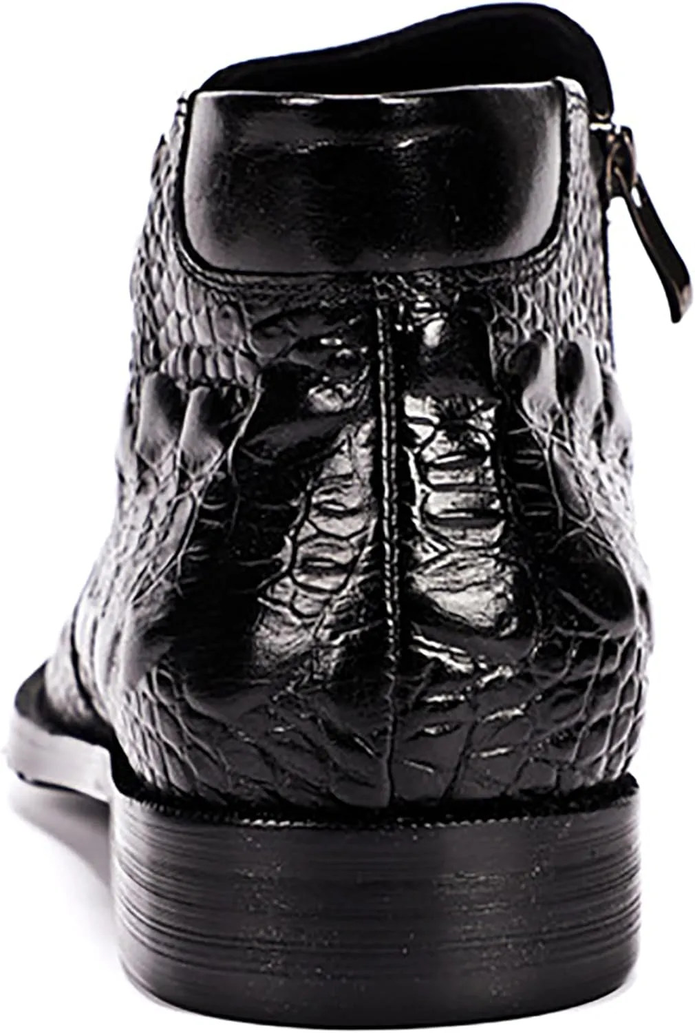 Santimon Mens Boot Zipper Ankle Dress Patent Leather Formal Boots Fashion Black Red