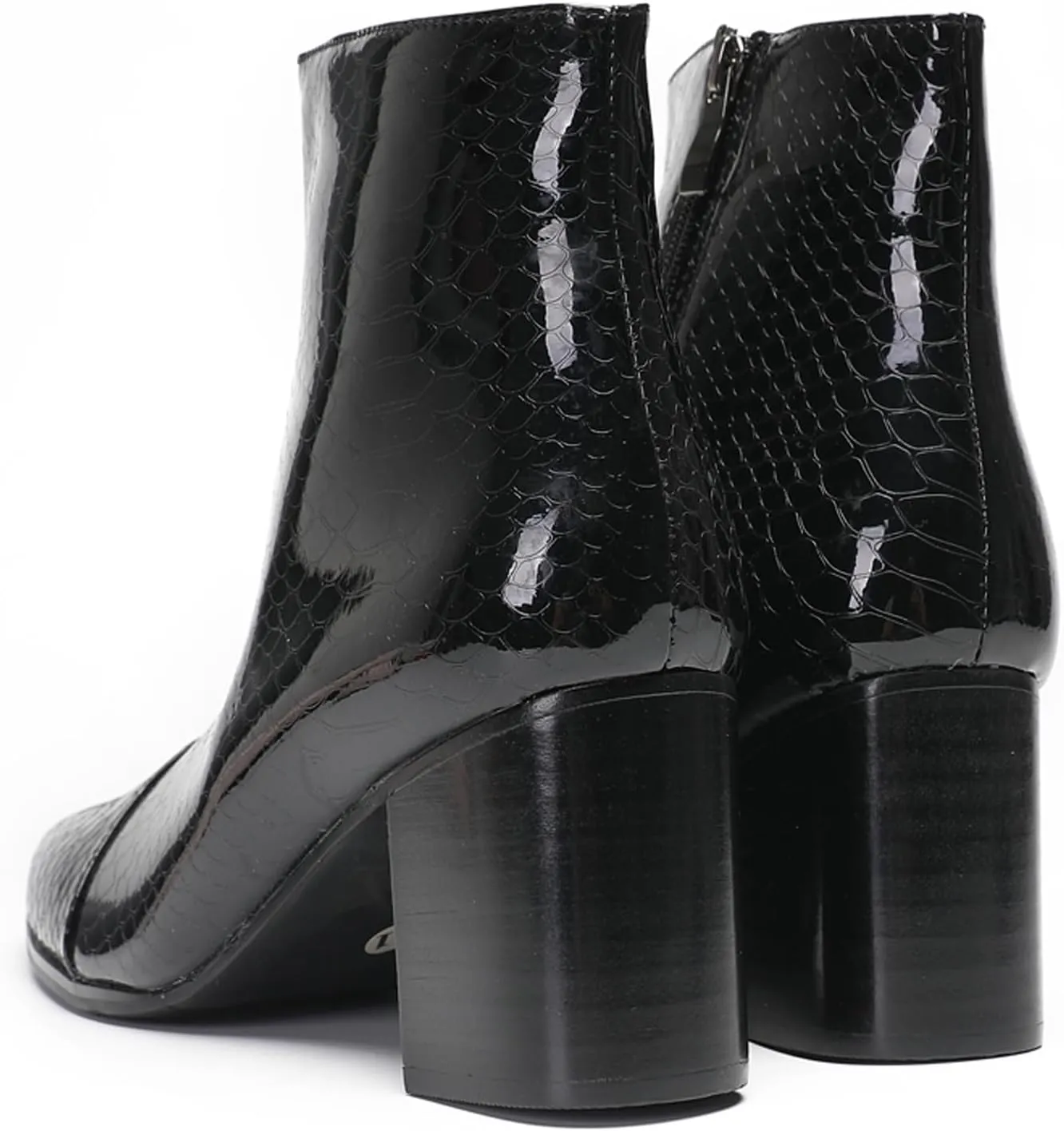 Santimon Mens Boots Dress Casual Chelsea Boots Fashion Patent Leather Cowboy Western Heel Boots Prom Wedding Zipper Motorcycle Ankle Boots for Men