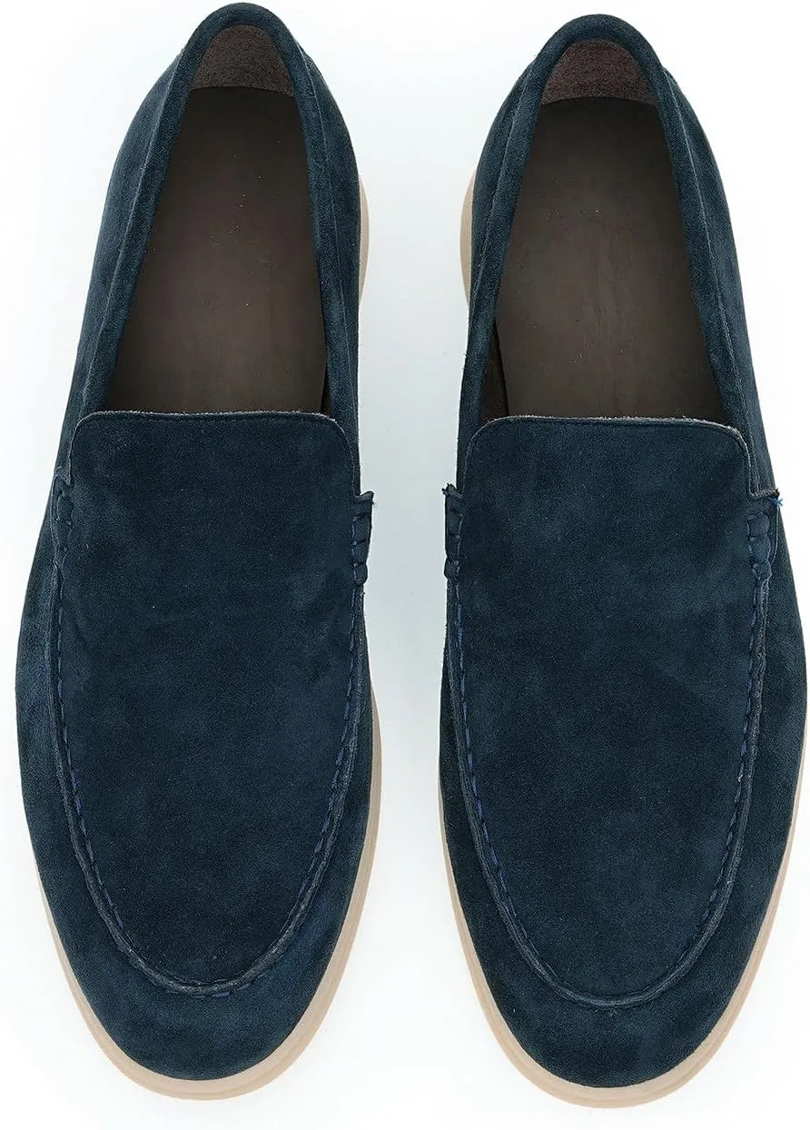 Santimon Mens Dress Shoes Loafers Slip-Ons Suede Slippers Fashion Casual Business Prom Penny Loafers Boat Walking Summer Shoes