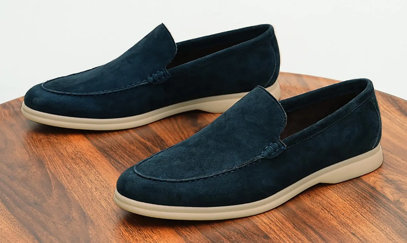 Santimon Mens Dress Shoes Loafers Slip-Ons Suede Slippers Fashion Casual Business Prom Penny Loafers Boat Walking Summer Shoes
