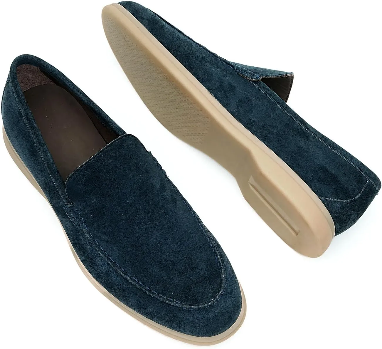 Santimon Mens Dress Shoes Loafers Slip-Ons Suede Slippers Fashion Casual Business Prom Penny Loafers Boat Walking Summer Shoes