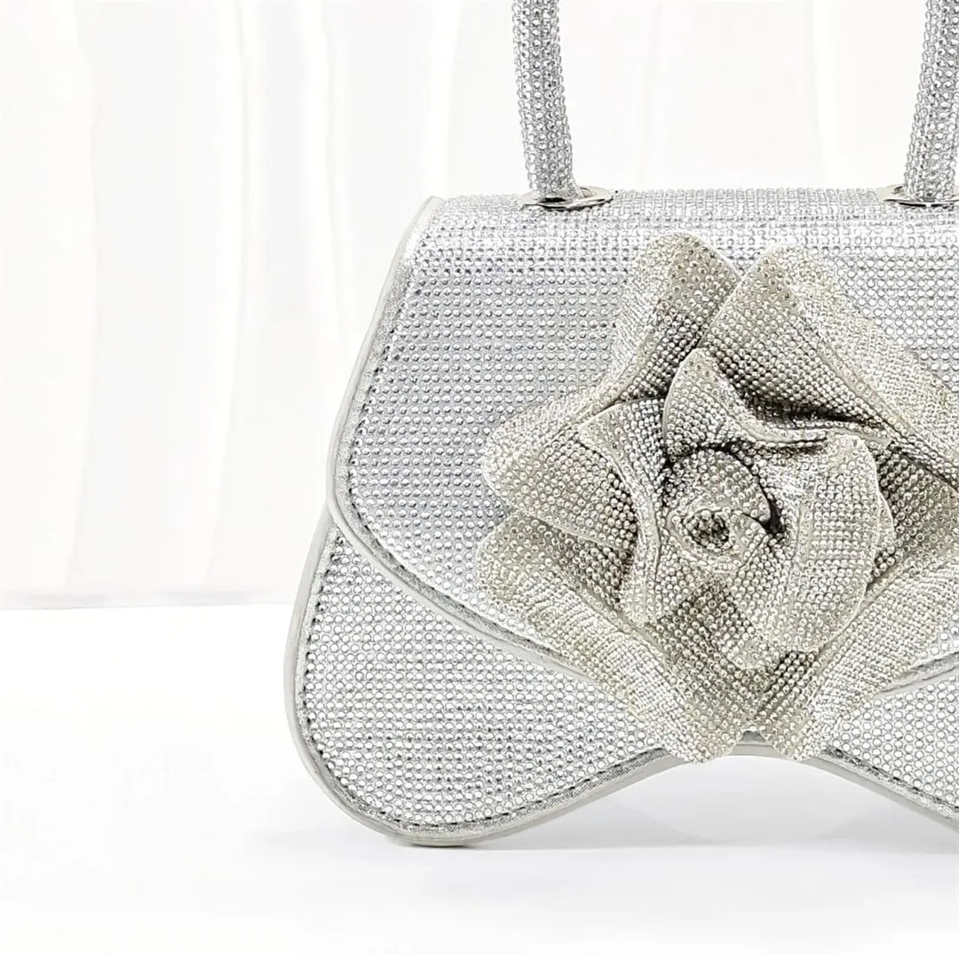 Sexy Peep Toe Wedding Sandals Rhinestone Purse Italian Designer Party Set