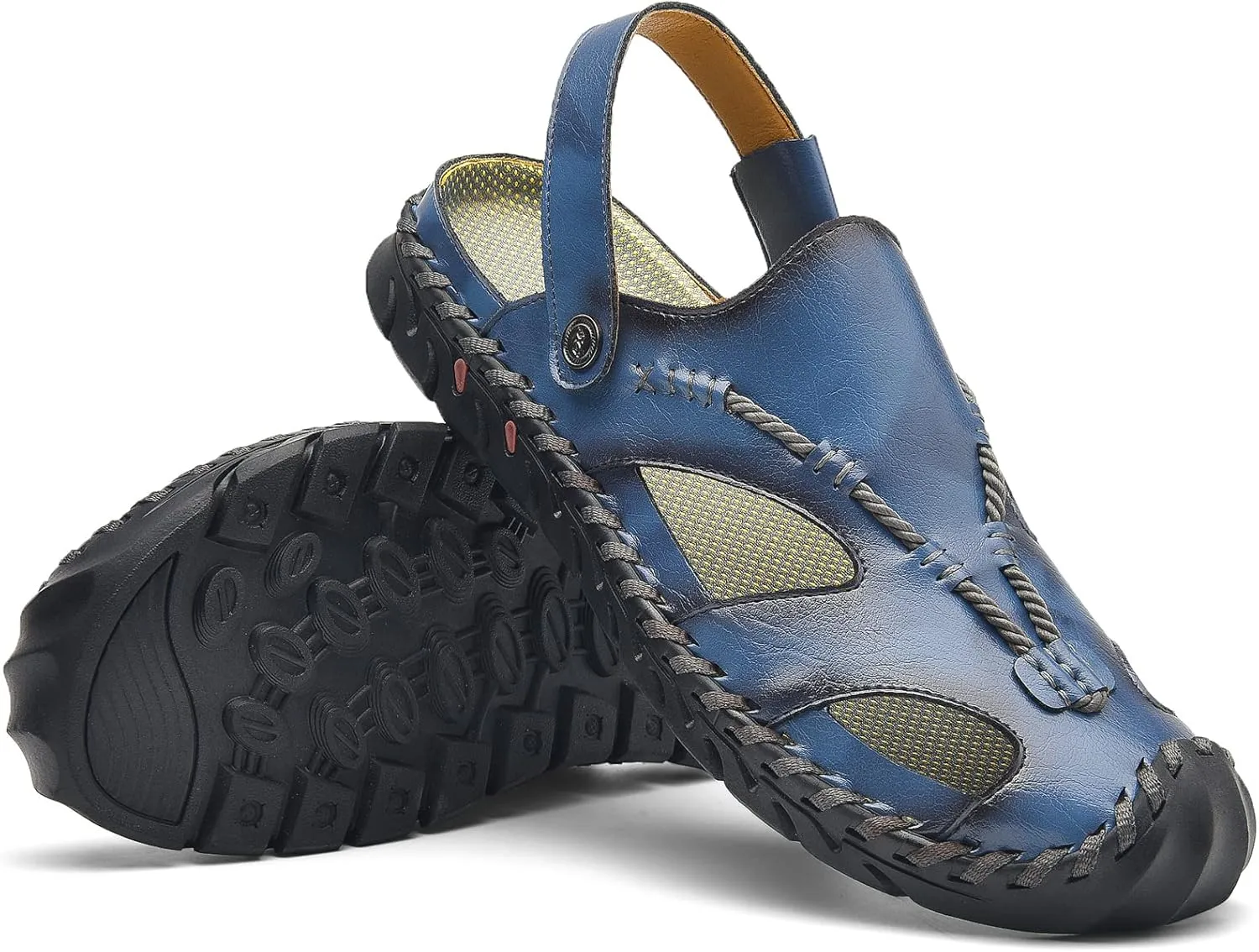 Shaire Men'S Sandals Outdoor Leather Closed Toe Beach Shoes