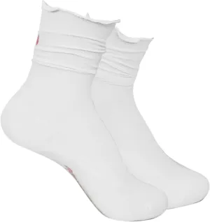 Sheer Confidence Premium Ruffle Crew Socks for Women, Athletic Gym & Performance Socks