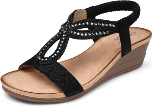 SHIBEVER Wedge Sandals for Dressy Women Platform Summer Womens Low Heels Arch Support Sandal