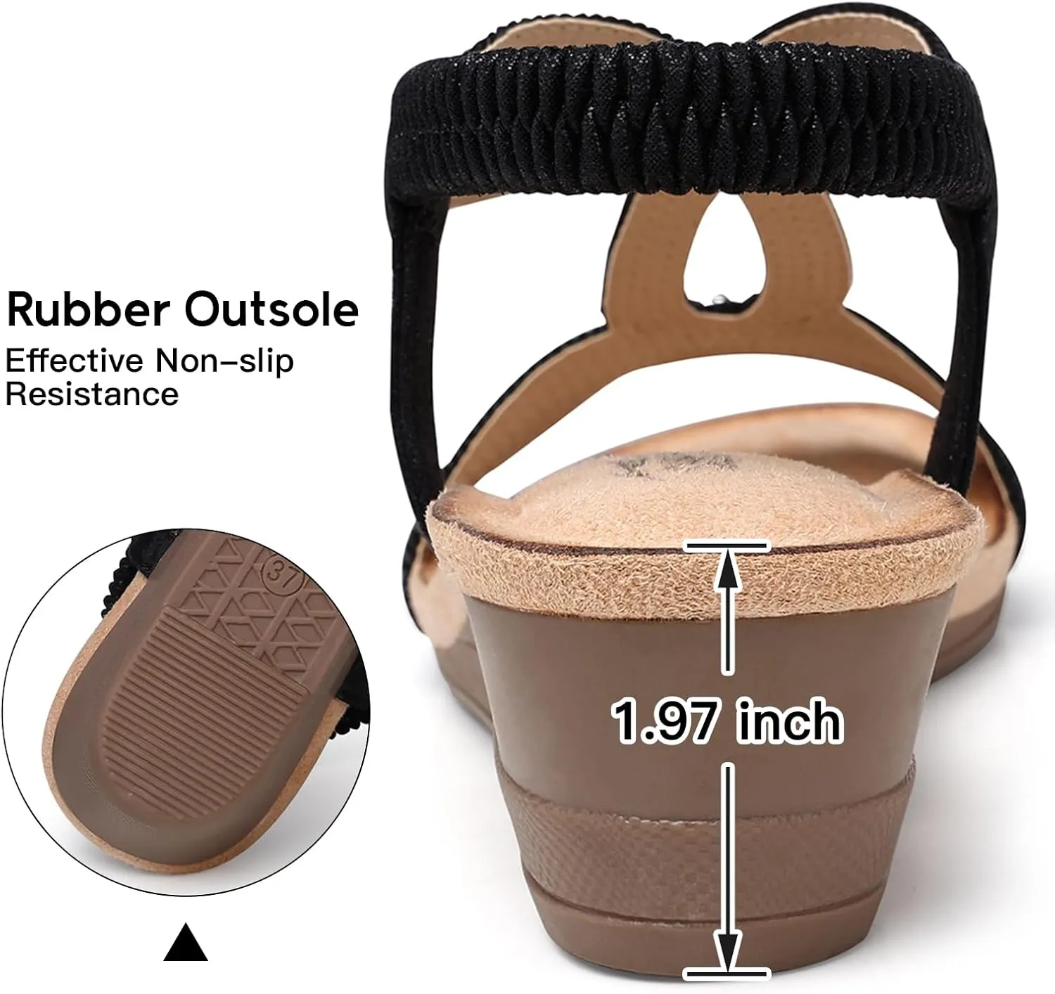 SHIBEVER Wedge Sandals for Dressy Women Platform Summer Womens Low Heels Arch Support Sandal