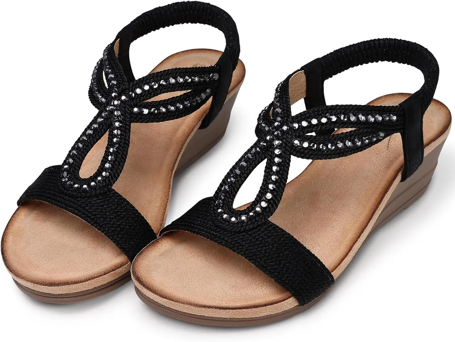 SHIBEVER Wedge Sandals for Dressy Women Platform Summer Womens Low Heels Arch Support Sandal