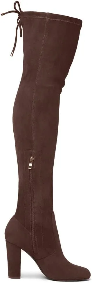Shoe Land Classify Womens Over the knee Thigh High Boots Chunky Block Heels Long Stretch Fall Dress Boots